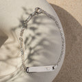 Sterling Silver flat Marina Baby Bracelet with Heart Engraving
