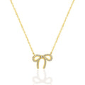 Aurevia 14K Gold Vermeil Cubic Zirconia Ribbon Bow Necklace