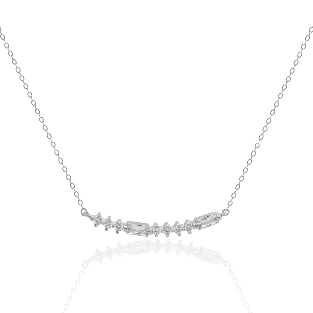 CZ Morse Code ILU  Necklace
