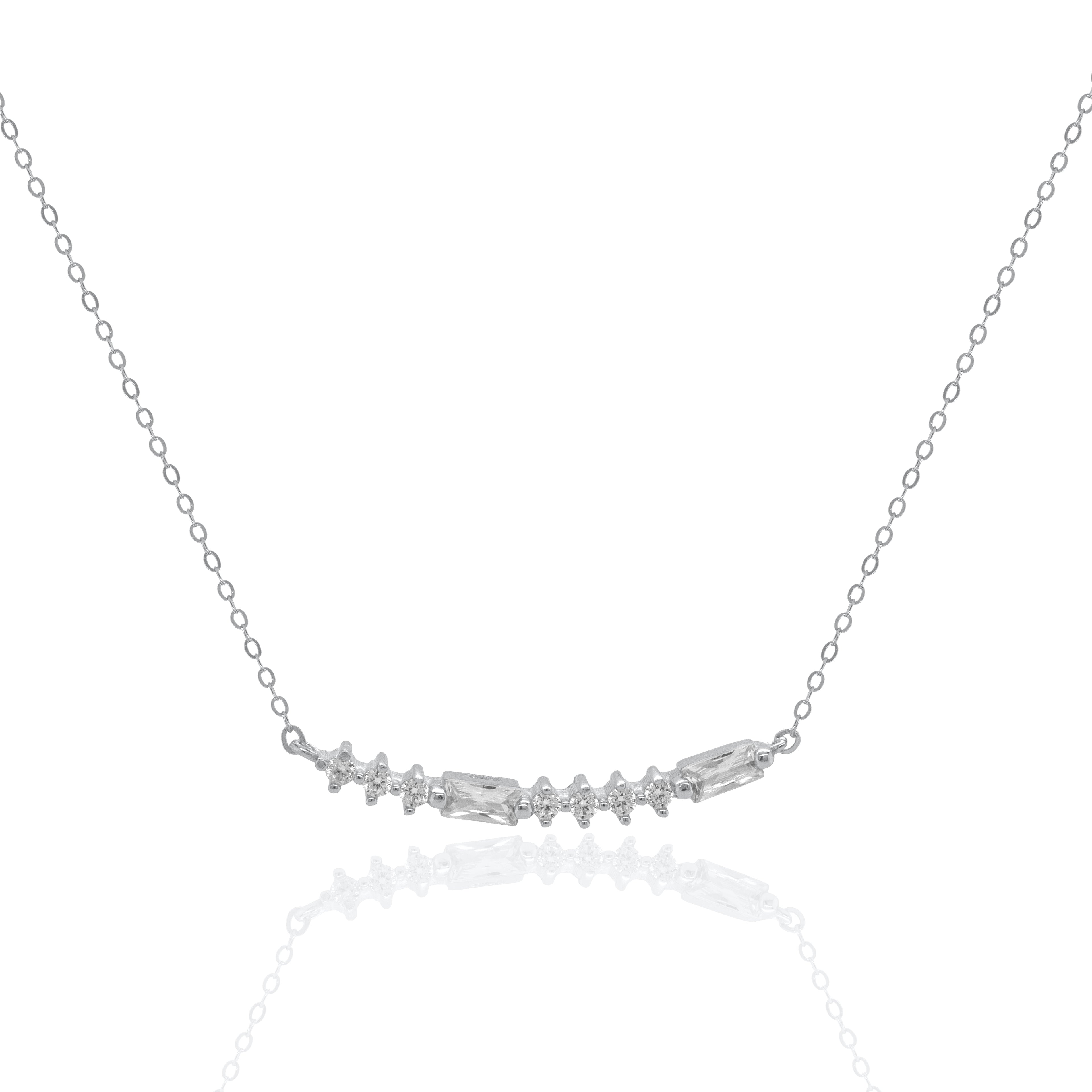 CZ Morse Code ILU  Necklace