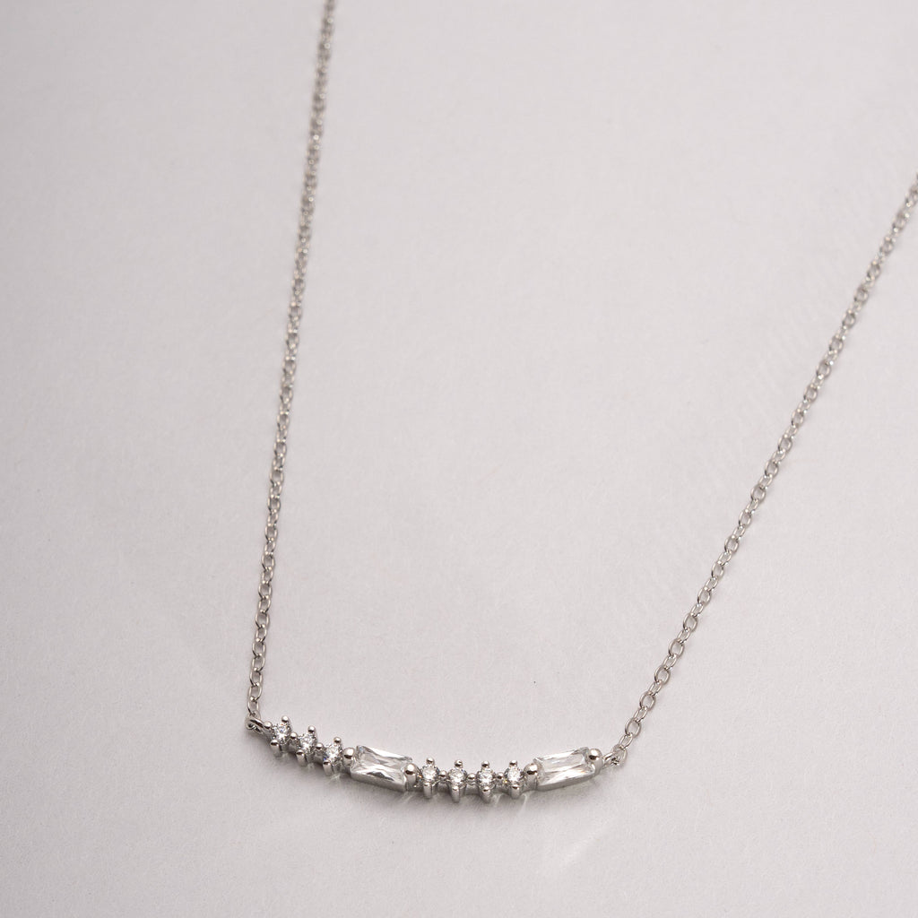 CZ Morse Code ILU  Necklace