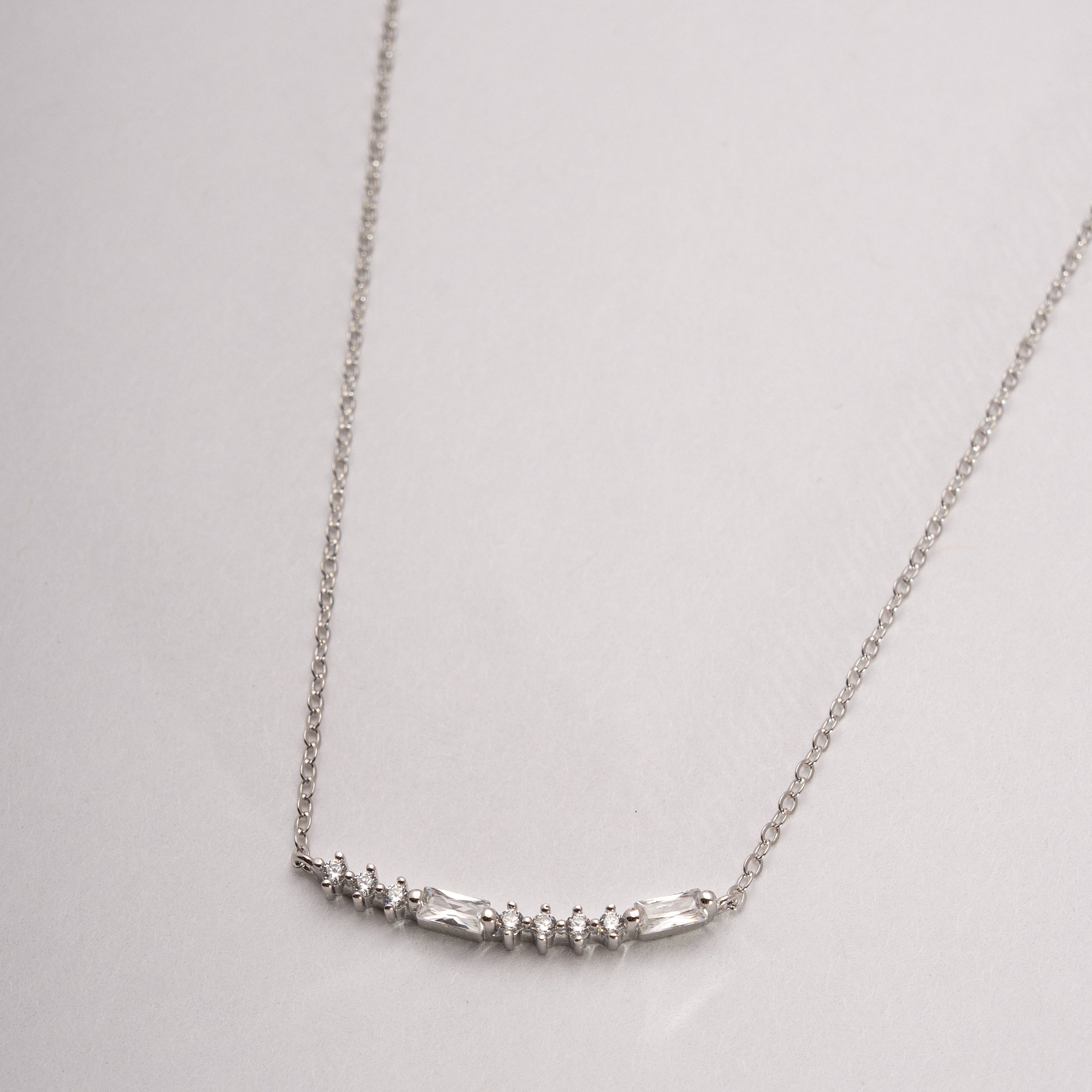 CZ Morse Code ILU  Necklace