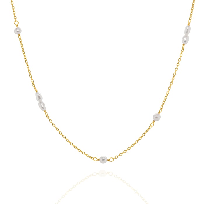 14K Gold Vermeil Freshwater Pearl Necklace