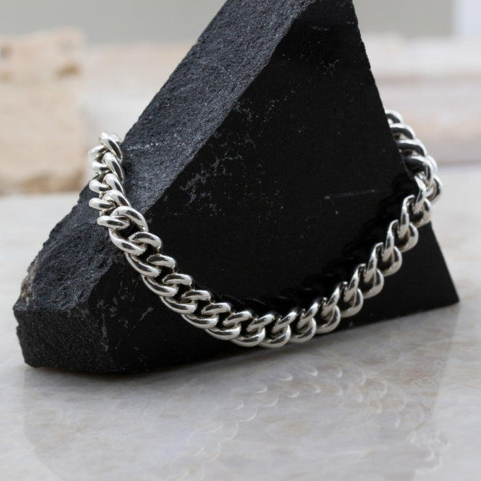 Sterling Silver Thick Hollow Curb Chain 6.6mm