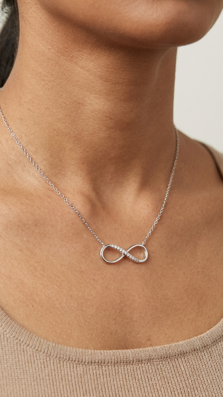 Sterling Silver Elegant Infinity Necklace