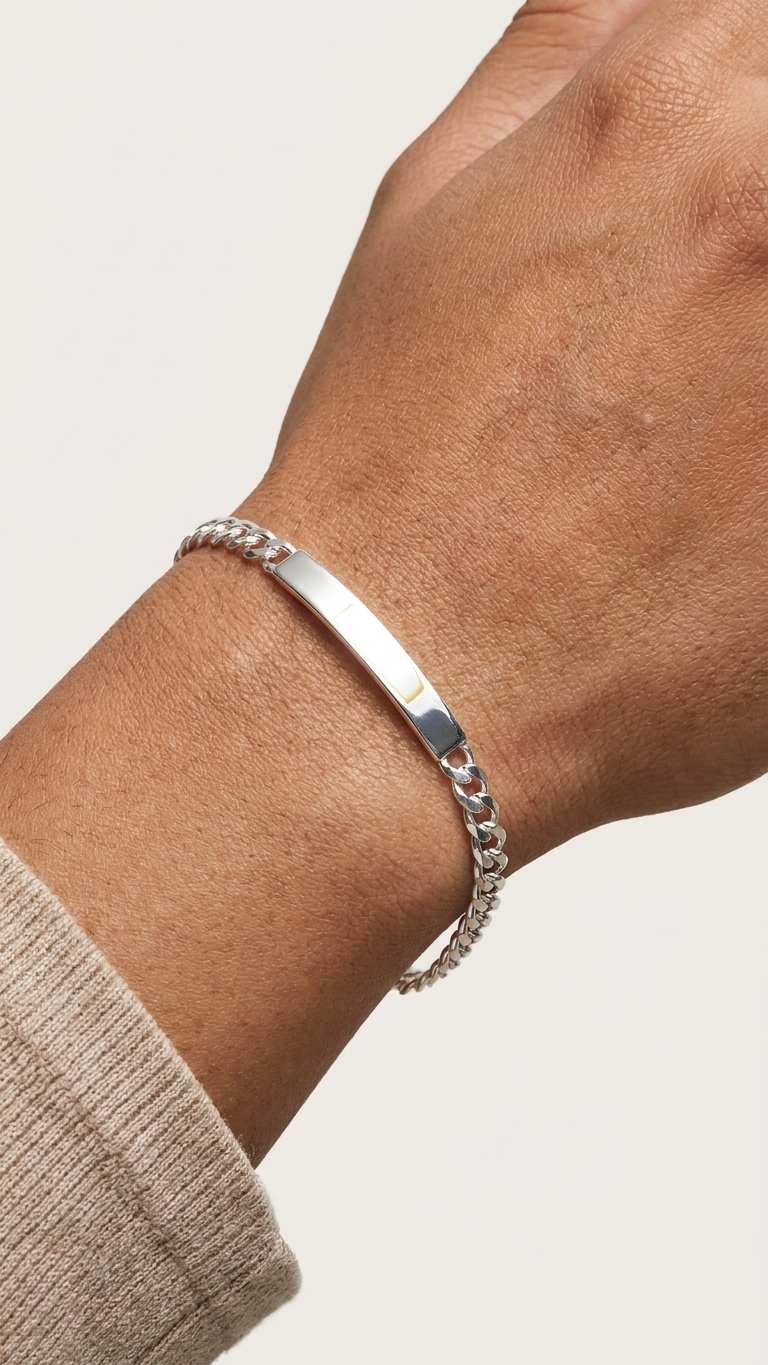 Sterling Silver Curb Link Chain Bracelet - 8.4gms