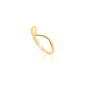 Sterling Silver Plain Chevron Ring - 14kt Gold Vermeil