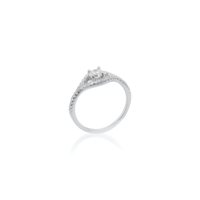 Sterling Silver Cubic Zirconia Split Shank Ring