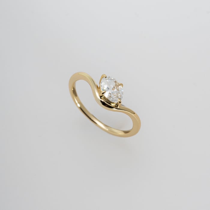 Oval CZ Aurelian Wave Cocktail Ring