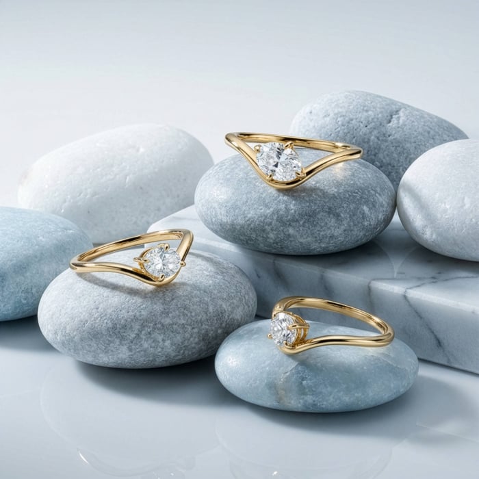 Oval CZ Aurelian Wave Cocktail Ring
