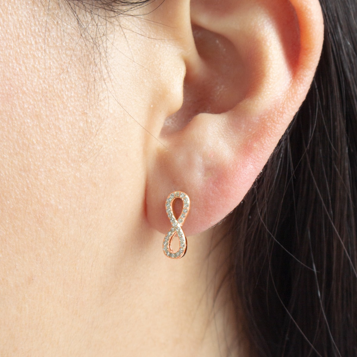 14k Gold Vermeil Infinity Stud Earrings