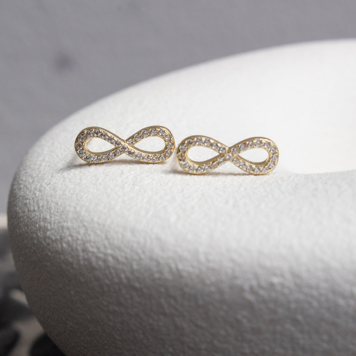 14k Gold Vermeil Infinity Stud Earrings