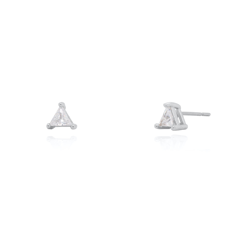 Cubic Zirconia Mini Triangle Studs