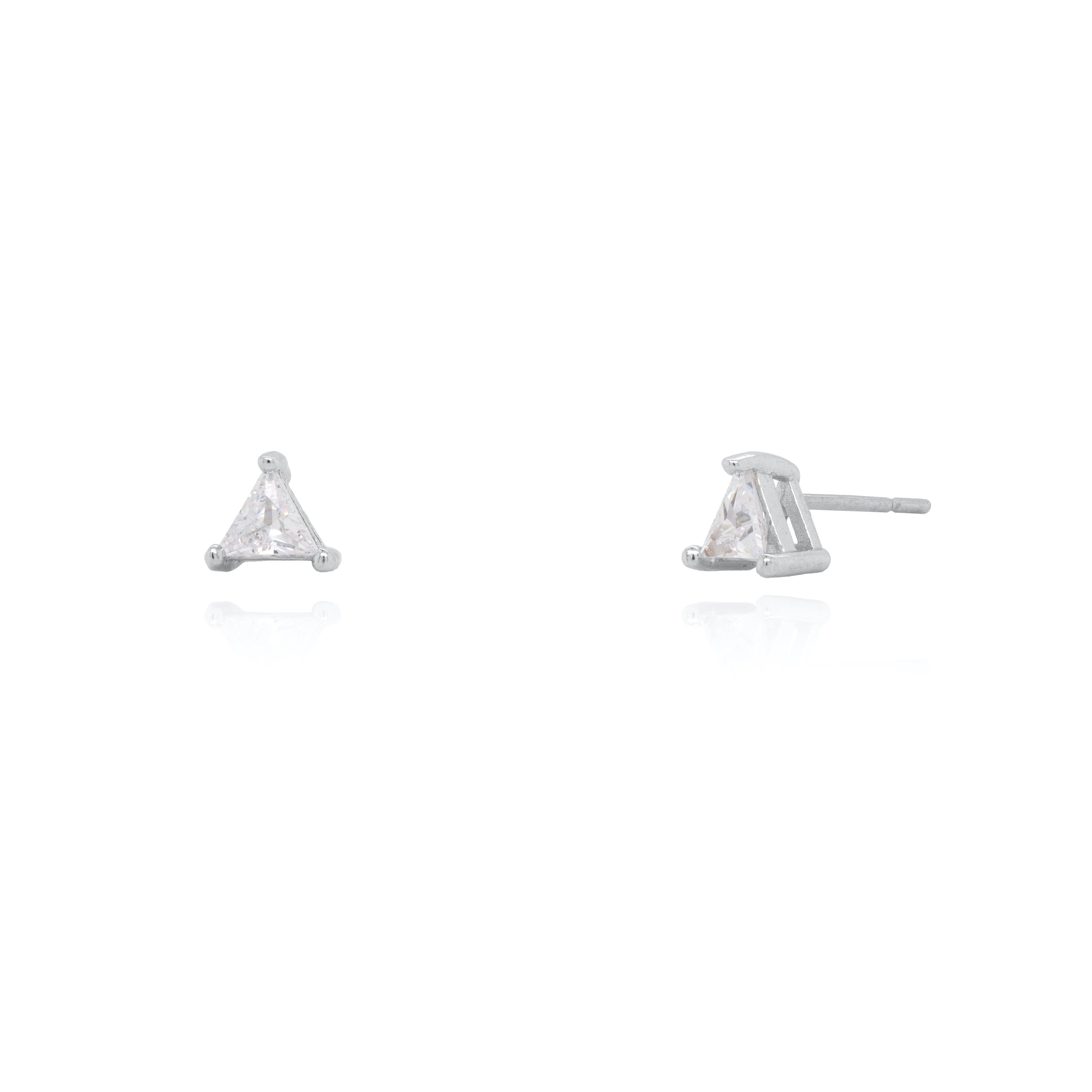 Cubic Zirconia Mini Triangle Studs