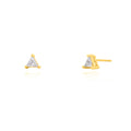 Gold Vermeil Cubic Zirconia Mini Triangle Studs