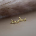 Cursive "Love" Studs
