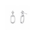 Sterling Silver Dangling Ring Stud Earrings