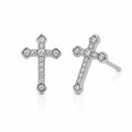 Sterling Silver Cross Stud Earrings
