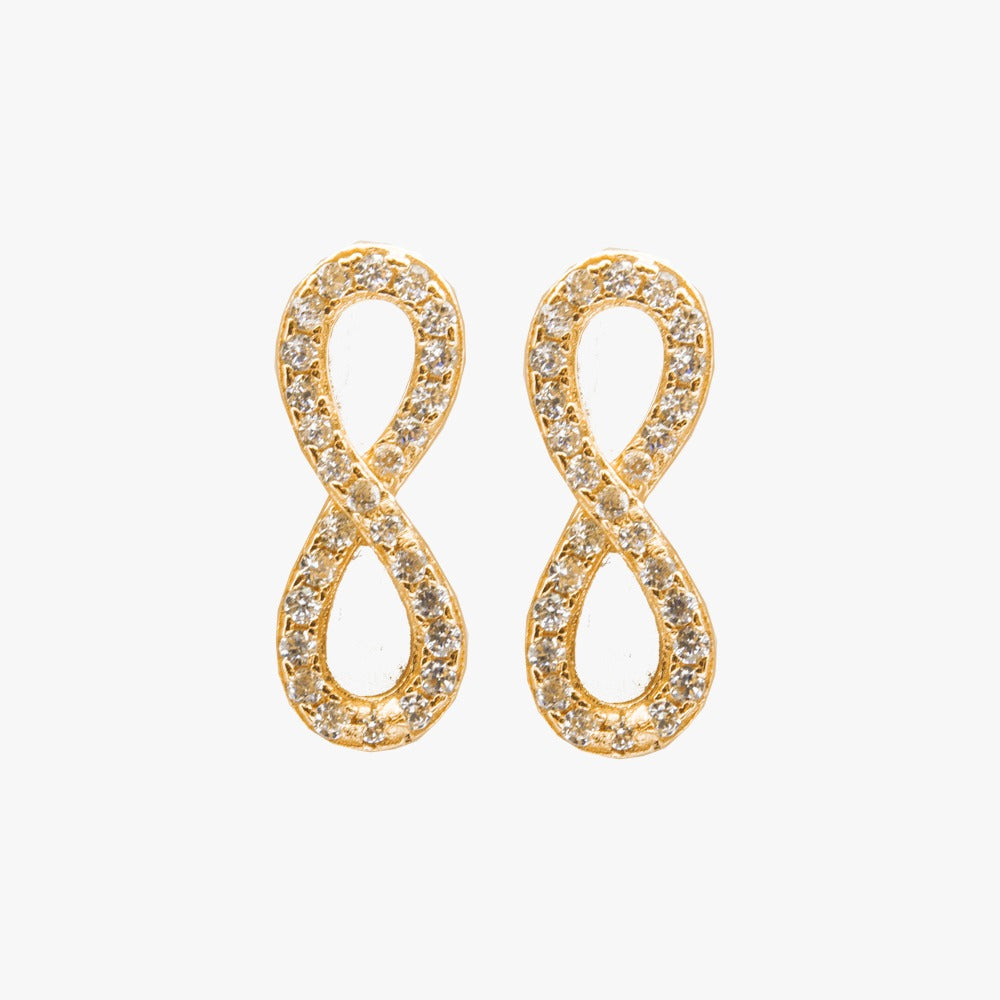 14k Gold Vermeil Infinity Stud Earrings